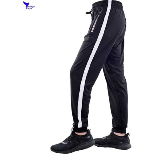 2019 Spring Fitness Jogging Pants Men Elastic Breathable Running Sweatpants Quick Dry Gym Training Zipper Pockets Sport Trousers