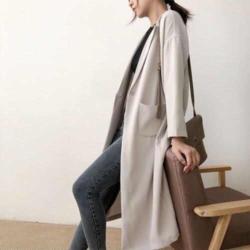 2020 Spring High Quality Turn Down Collar Women Long Coat Casaco Feminino Abrigo Mujer Trench Femme