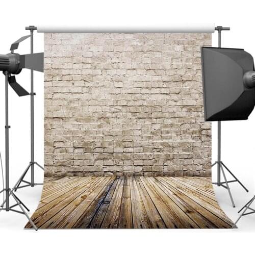 Mehofoto Vintage Brick Wall Backdrops for Photography Wood Floor Photo Booth Backgrounds for Photographic Studio 710