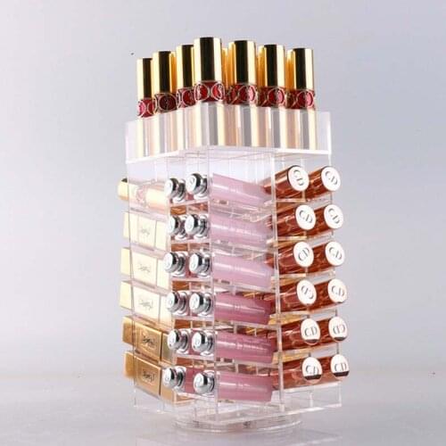 Rotating Acrylic Makeup Organizer Storage Case Lipstick Holder Boxes Lip Gloss Display Boxes