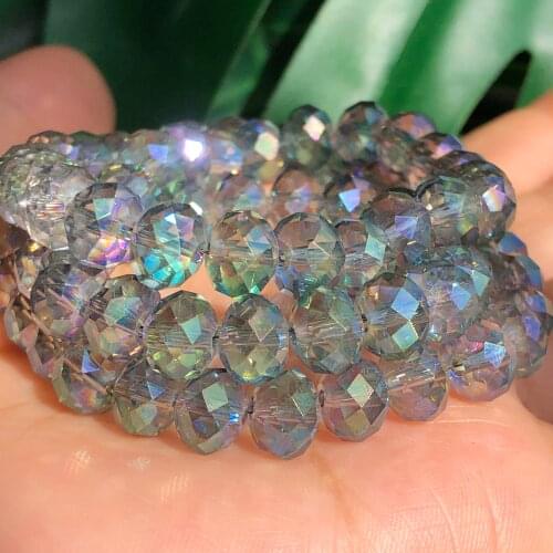 High Quality AB Green Multicolor Austria Crystal Glass Bead Faceted Rondelle Loose Spacer Beads For Jewelry Making Diy Bracelets