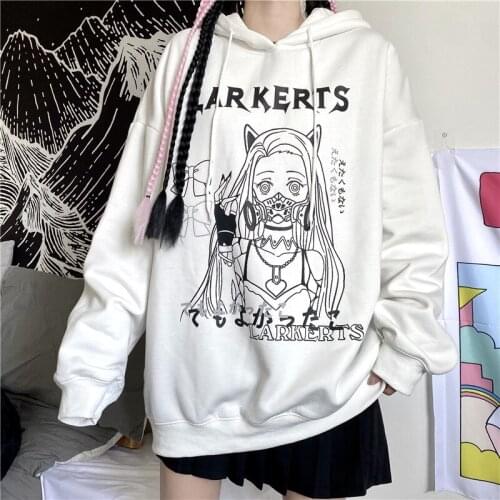 2021 Gothic Style Womens Hoodies Vintage Oversized Hoodies Pullover Long Sleeve Streetwear Sweatshirt Clothes Grunge Clothes
