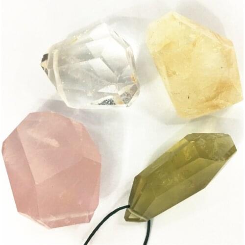 1PCS Lemon Feng Shui Clear Polished Section Wands Healing Specimen Natural Stones And Minerals Quartz Crystals Home Decor Drop