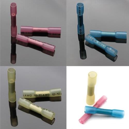 20PC Insulated Heat Shrink Butt Terminals Electrical Splice Wire Connectors Cable Crimp Terminals Connectors AWG 22-10 Kit