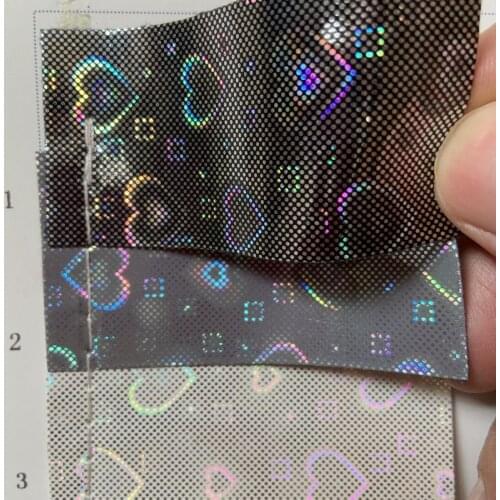 2020 new trend heart Holographic synthetic Vinyl PU Decor leather material