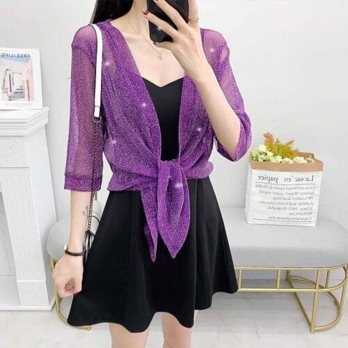 2021 New Arrival Spring Summer Plus Size Lace Jacket Women Cardigan Sunscreen Clothing Casual Solid Half Sleeve Thin Coat Y988