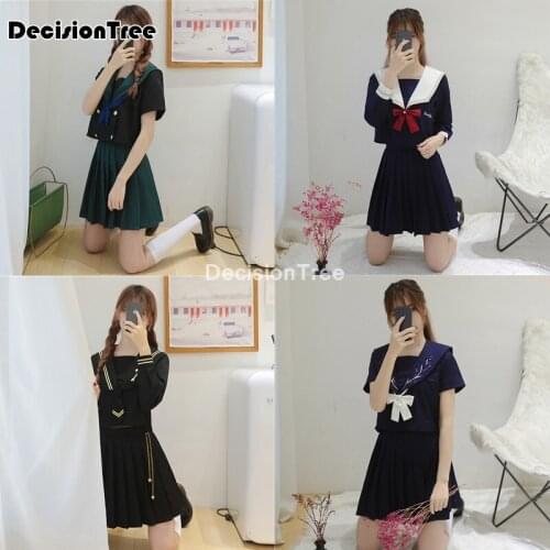 2021 japanese school girl uniform suit white t shirt top pleated skirt cosplay korean girls student girls cosplay costumes