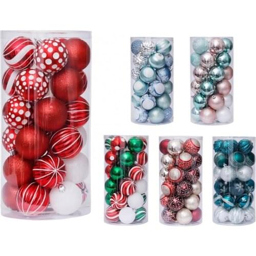 30Pcs Christmas Ball Christmas Tree hanging Decorations Irregular Circle Round Shape Xmas Home Decor Colorful Christmas Supplies