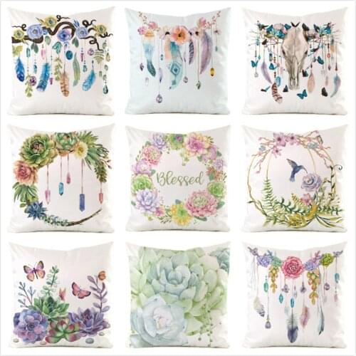 45cm*45cm ** Garland** Inimitated Silk Fabric Throw Pillow Covers Couch Cushion Cover Home Decorative Pillows Pillow Case