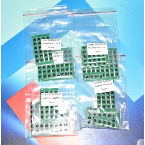 Free Shiping 60PCS* 128A CE320A CE321A CE322A CE323A powder reset toner cartridge chip For HP CM1415 CM 1415 1415fnw CP1525nw