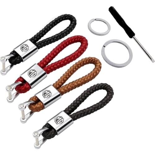 Car Keychain Key Holder Weaving Braid Keyring Decoration For MG MG3 MG5 MG6 MG7 TF ZR ZS ES HS EZS Morris 3 GS Key Accessories