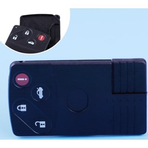 Beler Car 4 Button Smart Card Remote Key Shell Case Cover Fit For Mazda 5 6 CX-7 CX-9 RX8 MX-5 Miata 2008 2009