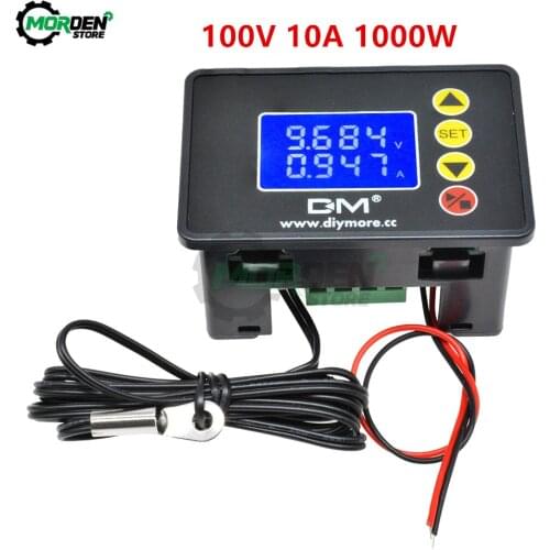 Digital Voltmeter Ammeter DC 100V 10A LCD Backlight Digital Volt Meter Volt AMP Panel Watt Meter Timing Switch for Car