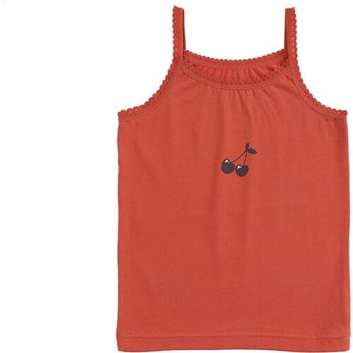 Childrens Suspender Vest Girls Cotton Sleeveless T-shirt Summer Thin Baby Bottoming Out Small Suspender For Middle Children