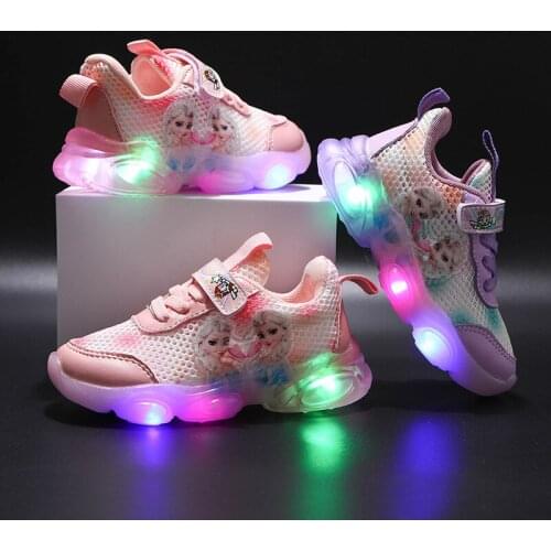 Disney Hot Sales Cartoon Children Casual Shoes Classic Frozen Cute Baby Girls Toddlers Leisure Sneakers Infant Tennis