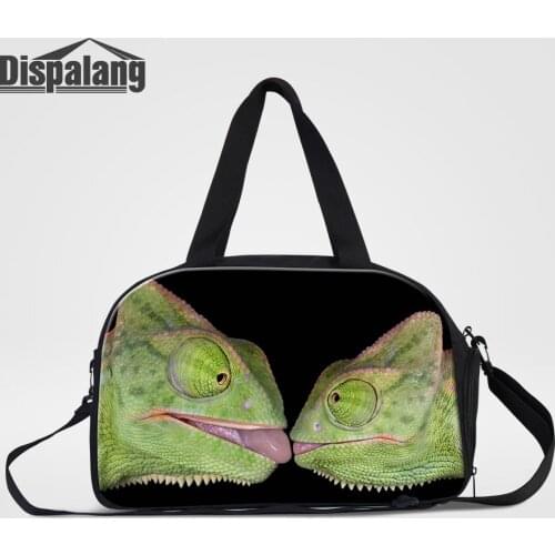 High Quality Canvas Travel Bag For Men Custom Logo Sublimation Printing Weekender Duffle Lizard Male Outdoor Sport Gym Duffel