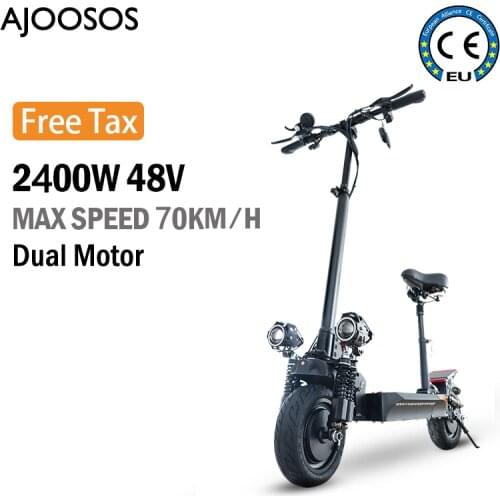 Dual Motor Electric Scooter 2000W 48V Skateboard 60km/h Speed 80km Range 10 inch Vacuum Tire Wheels monopattino elettrico