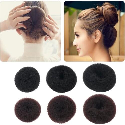 Women Girls Sponge Hair Bun Maker Ring Donut Shape Hairband Styler Tool Magic Hair Styling Bun Maker Hair Band Accessories