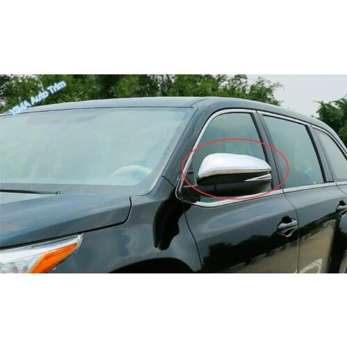 Lapetus ABS Chrome Door Wing Rearview Mirror Case Mirror Cover Trim Fit For Toyota Highlander Kluger 2014 - 2019 Accessories