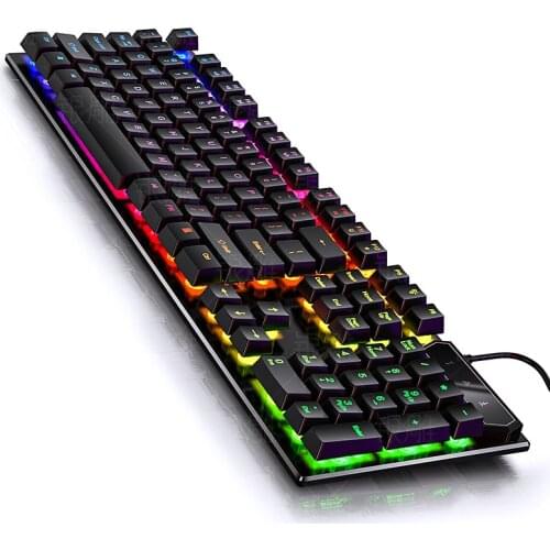 Glowing Color Light Mechanical Feel Game Keyboard Wired Backlit USB Computer Accessories Suitable for Desktop Computers Latop
