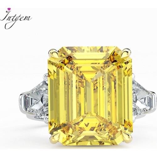 S925 Sterling Silver Ring 27 Karat Rectangular 14*16 Light Pink White Gemstone Zircon Ring Bride Wedding Luxury Jewelry Gifts