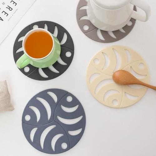 Tableware Placemat Non-slip Thicken Anti-scalding Hollow Insulation Coaster Kitchen Heat Insulation Pot Mat for Home Dining Tabl