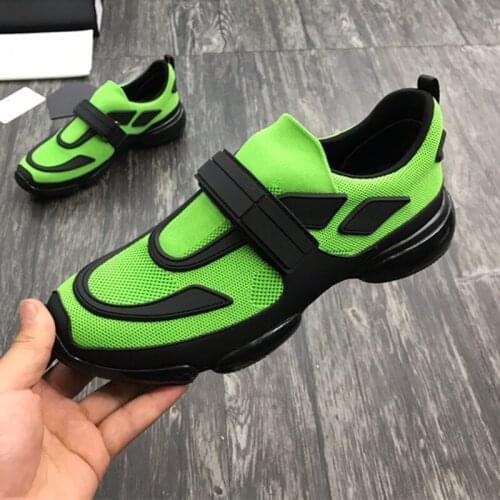 New Arrival Breathable Mesh Men Sneakers Round Toe Mixed Colors Causal Male Shoes Hook & Loop Driver Shoes