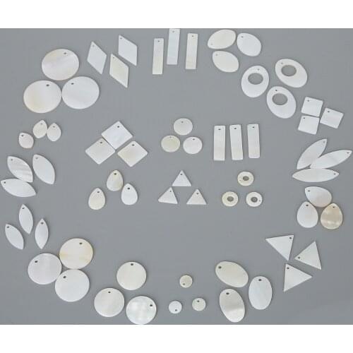 Natural Round Shell Stone Different Size Hole 1.2/1.5mm 10-20pcs Pendants Charms For DIY Jewelry Earring Making Findings