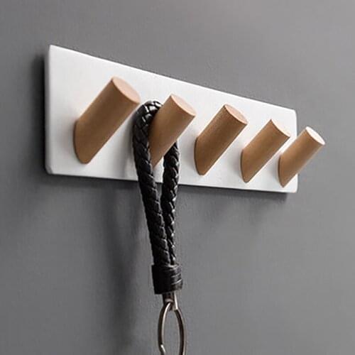 Key Hook Hanger Coat Hook Wall Hanging Viscose Clothes Wall Free Punching Row Hook Wall Hanging Rack Household Tools