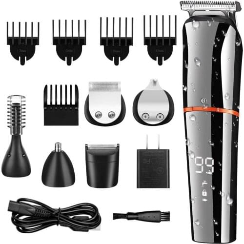 Beard Trimmer for Men Hair Clippers Body Mustache Nose Hair Groomer Cordless Precision Trimmer 6 in 1 Grooming Kit Waterproof