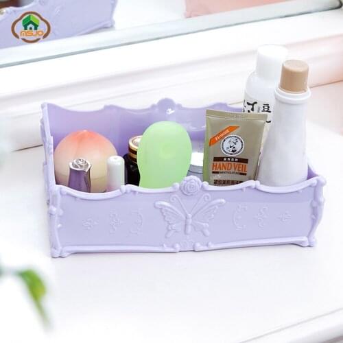 MSJO Storage Box Organizer Jewelry for Desktop Makeup Necklace Nail Polish Earring Plastic Storage Organizer Box Dressing Table