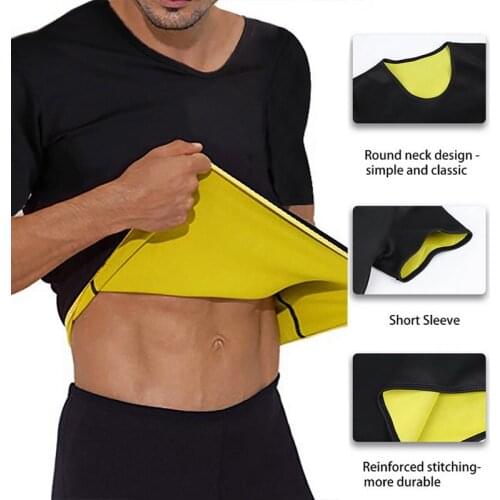 Mens Thermal Body Shaper Slimming Shirt Shapers Compression Sports Shirt Neoprene Waist Trainer Body Shaper Slim Vest T-Shirt