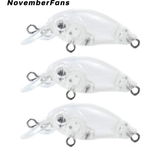 NovemberFans 50pcs/lot DIY Lures Mini Blank Crankbait 4.5cm 2.7g Unpainted Floating Wobbler Lures Fishing Tackle