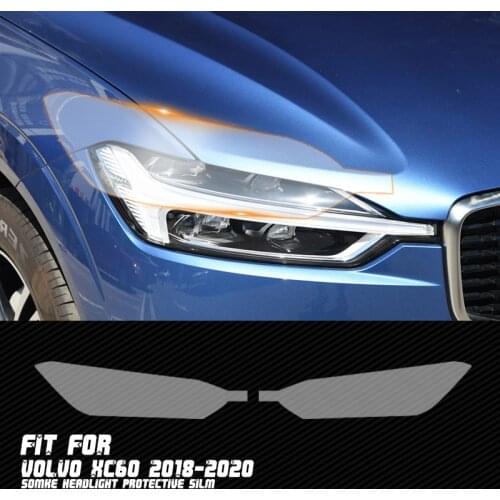 New Car LH+RH Smoke TPU Headlights Protective Precut Film Sticker Cover Trim Fit For Volvo XC60 2018-2020