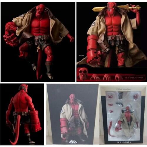 Real Clothes Can be Undress Hellboy Action Figure Model Toy Gift