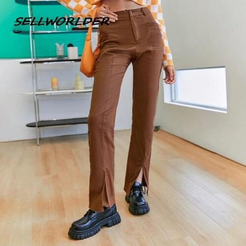 Женские прямые брюки SELLWORLDER China At AliExpress