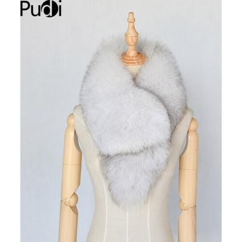 SF817 Pudi Real Fox Fur Scarf Wraps Winter Brand New Women Lady Natural Fox Fur Scarves Shawls Black Natural Grey