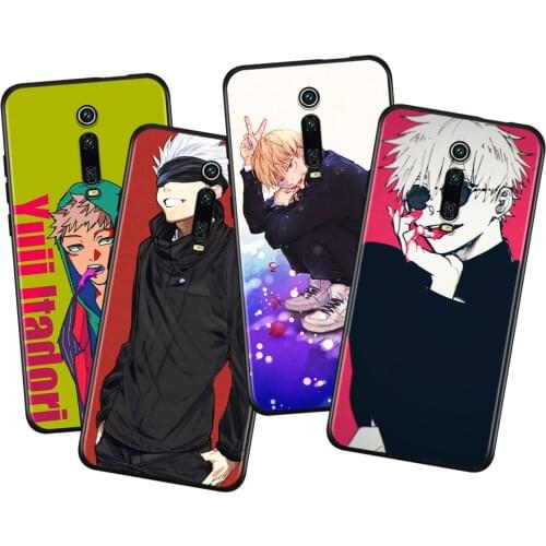Anime Cartoon Jujutsu Kaisen Silicone Cover For Xiaomi Redmi K40 Gaming K30i K30T K30S K30 Ultra K20 10X Pro Black Phone Case