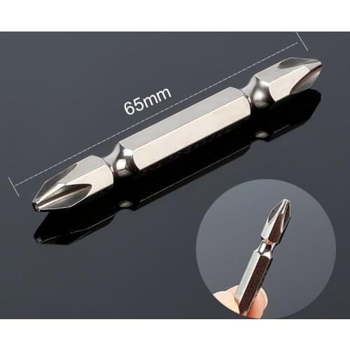HOEN 1pcs Magnetic Phillips Screwdriver Bit Double Head Power Driver Bit S2 Alloy Steel 1/4" Hex Shank Ended Cross Screwdriver
