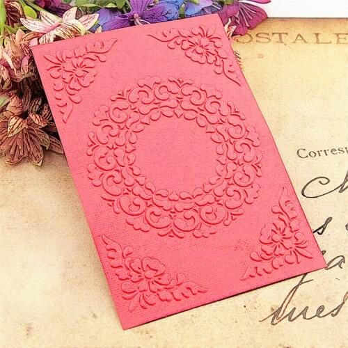 10.5x14.8cm Romantic wreath folders Plastic bump Scrapbooking DIY Template Fondant indentation Cake Photo Album Card Make