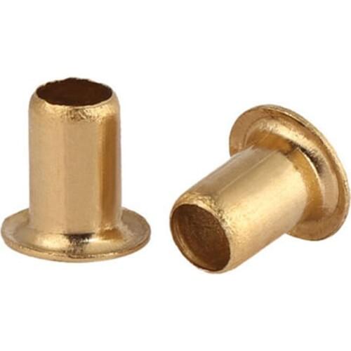 100pcs M0.9 M1.3 M1.5 Copper eyelet Buckle rivet Hollow via rivet Single tube 2.5mm-4mm Length