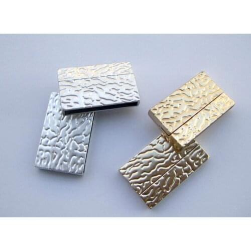 20 sets Sets Flat Magnetic Clasp 30x4mm Embossed Clasp for up to 35mm flat leather bracelet making