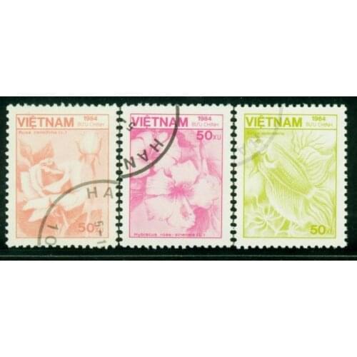 3pcs Vietnamese flower in 1984 stamp postage collection