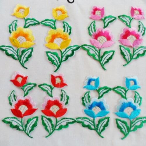 5*10 cm DIY handmade accessories flowers embroidered denim cloth patch stickers affixed theatrical dress flower Patch stickers