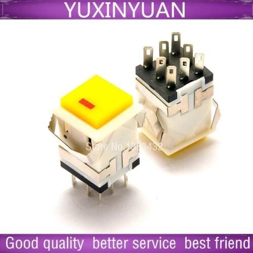 8 feet KD2 self-locking with lamp switch appliances - 21 19 * 19 mm yellow 3 a/250 v 10pcs/lot