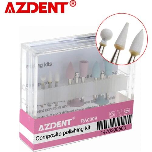 9pcs/box Dental Composite Polishing For Low-Speed Handpiece Contra Angle Kit RA0309 Light-curing resin sanding polishing set