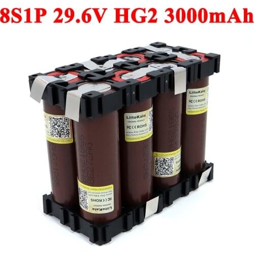 8S1P battery 18650 HG2 3000mAh 20amps for 30V Screwdriver battery weld soldering strip 29.6V battery pack (customize) Product