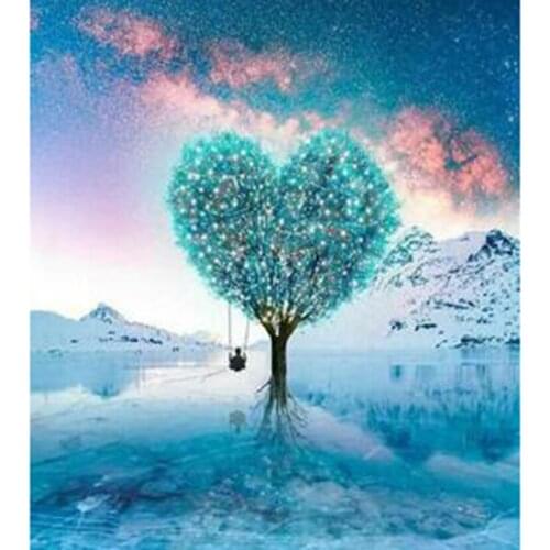 5D DIY Diamond Painting Square Round Diamond Landscape Painting Love Tree Beauty Picture Embroidery Cross Stitch Home WG2799
