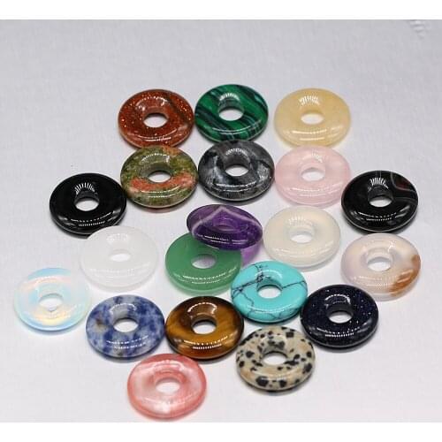 Natural Semi-precious Stone Large Hole Beads 18x18mm DIY for Making Jewelry Necklace Accessories Gift