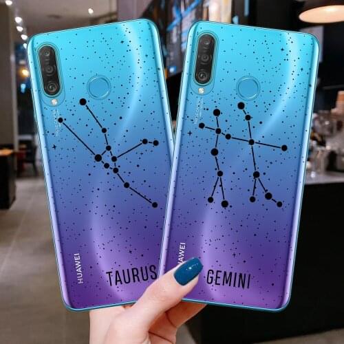 Twelve constellations Phone Case for Huawei P40 Lite Case Soft Silicone Covers Accessories for Huawei P10 P20 P30 P40 Lite E Pro